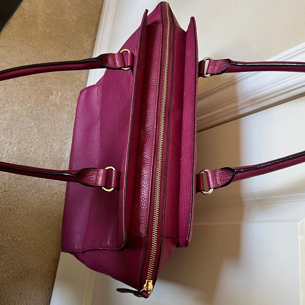 Kate Spade Baxter Street Fernrose Tote Cherrywood Burgundy Pebbled Leather WKRU2 - Picture 3 of 16